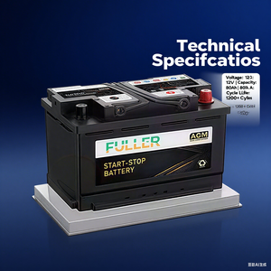 Лидер продаж, автомобильные аккумуляторы AGM FULLER H7 80AH емкостью, автомобильные аккумуляторы MF свинцово-кислотные автомобильные аккумуляторы - Product Image 3