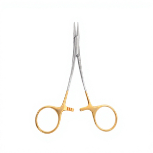 Pinza Portaagujas de 12.5cm con Mango Dorado, Instrumento Quirúrgico de Sutura de Acero Inoxidable, Bloqueo Manual, Herramienta Médica Reutilizable - Product Image 2