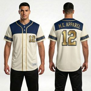 Retro Cream Cream <b>Gold</b> Professional Vintage Style Moisture Wicking Durable Match Gear Sublimation Baseball Jerseys - Product Image 1