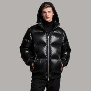 Doudoune d'extérieur pour homme grande taille, en coton matelassé haute performance, rembourrée de duvet d'oie, imperméable, à capuche et extra épaisse - Product Image 2