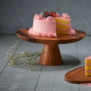 Rustic Wooden <b>Cake</b> Stand & Platter with Smooth Top Strong Base Eco-Friendly Handmade for Dessert Display by blossom craft india - Product Image 6