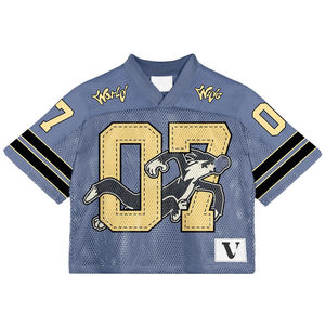 Maillots de football rétro américains personnalisés de haute qualité pour hommes, style streetwear, en maille sublimée, coupe ample, collection 2025 - Product Image 3