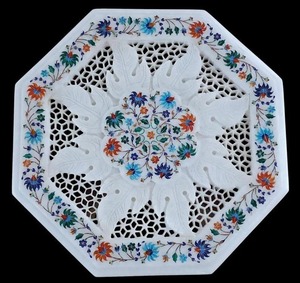 Handcrafted Natural Stone <b>Marble</b> <b>Table</b> <b>Top</b> Luxury Decorative Surface For Home And Villa Interiors - Product Image 1