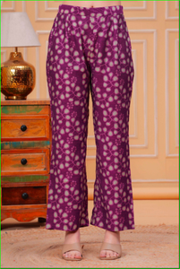 ชุดคุรตะปักมือสีม่วงแบบอสมมาตร - Product Image 3