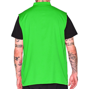 Chaleco sin mangas para barbero, color verde, con cremallera y bolsillos, ecológico, impermeable y transpirable, de poliéster, para uso en salón. - Product Image 2