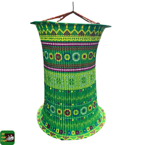 Lanterne en brocart Hmong, cadre en coton, faite à la main, durable, pour la décoration ethnique des maisons d'hôtes, les expositions culturelles du Nouvel An du Quang Nam, vente au détail - Product Image 2