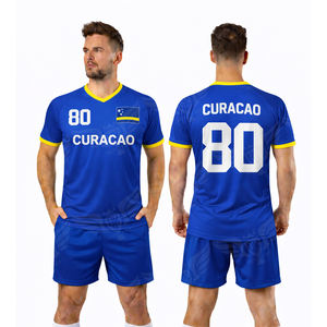 Uniforme de Fútbol Personalizado de Curaçao para Hombre, Conjunto de Camiseta de Fútbol de Manga Corta con Pantalones Cortos de Alta Calidad - Product Image 2