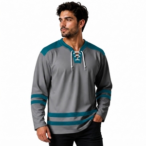 Jersey de Hockey sobre Hielo Personalizado para Hombre con Impresión por Transferencia de Calor, Tejido 100% Poliéster que Absorbe la Humedad, OEM/ODM Disponible - Product Image 4