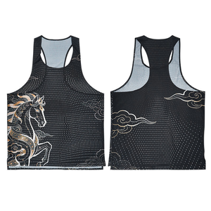 Camisetas sin mangas para hombre con costuras termoselladas, ligeras para maratón, de color liso, con diseño hueco, de poliéster, tipo stringer - Product Image 6