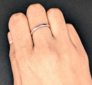 Solid 14K White Gold <b>Plain</b> Certified Wedding Band Minimalist Simple Classic Stackable Wedding Engagement <b>Ring</b> for Women - Product Image 2