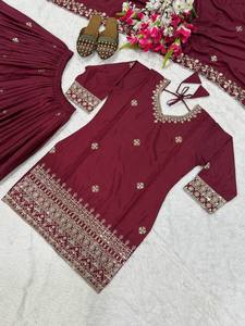 New Fashionable Look <b>Top</b> Sharara Suit and Dupatta With Heavy Embroidery <b>Sequin</b> Work Sharara Set <b>Party</b> Wear at Wholesale Price - Product Image 3