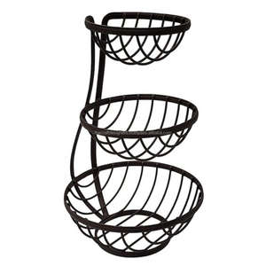 Panier et support décoratif à 2 niveaux pour fruits et légumes Rangement multifonctionnel Panier et pots de qualité supérieure Support à fruits - Product Image 2
