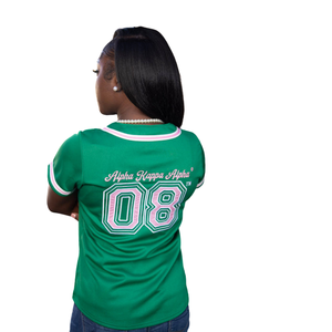 Camiseta de Béisbol Verde Personalizada Unisex con Letras Griegas Bordadas, Camisa Deportiva de Manga Corta con Botones, Uniforme de Equipo Informal - Product Image 2