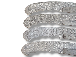 Cuchillos de Acero de Damasco Forjados a Mano con Hoja Lisa para Desollado - Hojas de 8 Pulgadas con Patrón de Escalera de Espiga de Espiga Completa para Fabricación de Cuchillos Personalizados Kit DIY - Product Image 3
