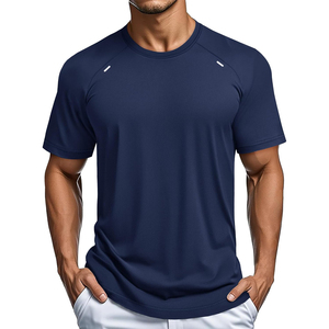 Camiseta de Punto para Hombre, Cuello Redondo, Color Sólido, Manga Corta, Corte Regular, Secado Rápido, Informal, Gris, para Gimnasio, Último Modelo 2026 - Product Image 2