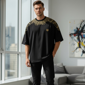 Camiseta Oversize Estilo Streetwear con Lavado Ácido, Algodón Grueso, Logo Personalizado, Estilo Vintage Retro para Hombre, Corte Holgado, Camiseta con Gráficos - Product Image 6