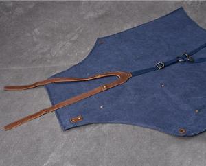 Tablier robuste en cuir et toile, réglable à porter en croix sur le dos, pour chef, barbier, charpentier, atelier, utilitaire, avec fermeture éclair, imperméable LCA-0020 - Product Image 5