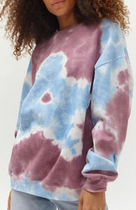 Sudadera Oversize Tie Dye para Mujer, Hombros Caídos, 100% Algodón, Estilo Urbano, Venta al por Mayor, Sudadera con Logo Personalizado, Cuello Redondo - Product Image 2