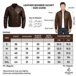 <b>Brown</b> Genuine <b>Leather</b> Bomber <b>Jacket</b> <b>Men</b> Regular Fit Zip Up Flight <b>Jacket</b> for Autumn Winter Casual Wear - Product Image 6