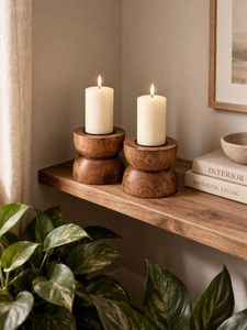 Modern Wooden Cube <b>Tealight</b> Candle <b>Holder</b> Handmade Decorative Tabletop Candle Stand Home Wedding Decor - Product Image 5