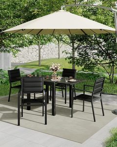 Full Aluminum Patio <b>Chair</b> Set Comfortable Weather-Resistant Cushions Portable for School Park <b>Outdoor</b> Use for Garden Terrace - Product Image 5