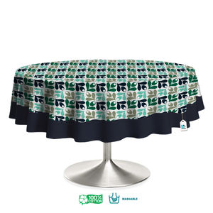 Nappe ronde en coton pur tissé, motif floral imprimé, style moderne, imperméable et anti-taches pour la cuisine et la décoration de salle à manger - Product Image 6