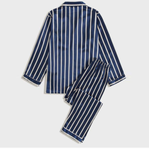 Vente en gros de pyjamas pour hommes en satin 100% coton, taille plus, personnalisés, écologiques, sexy, vêtements de nuit d'été, ensemble 2 pièces uni teint pour couple - Product Image 4