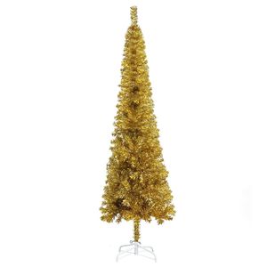 Albero di natale d'oro sottile da 7 piedi - Product Image 2