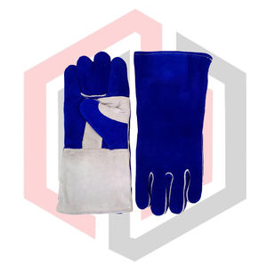 Gants de soudage en cuir bleu, résistants aux déchirures, ignifuges, anti-chaleur, anti-coupures, 14 pouces, sans silicone, pour soudeurs, travaux de barbecue, TIG MIG - Product Image 4