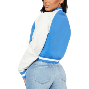 Custom <b>Women</b> Varsity <b>Jacket</b> Stylish Fashion Letterman Coat Premium Streetwear <b>Lightweight</b> Casual Outerwear - Product Image 2