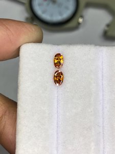 พลอยทัวร์มาลีนสีเหลืองธรรมชาติทรงรีคู่  แบบเจียระไน  ความใสสูง สำหรับทำต่างหู ขายส่ง - Product Image 2