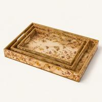 Plateaux de rangement classiques en bois, unité individuelle, rectangulaires, polis, modernes, luxueux, lavables au lave-vaisselle, plats de service décoratifs pour