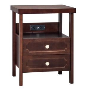 2 Drawer Wood Nightstand End Side Table for Bedroom & Living Room - Product Image 1
