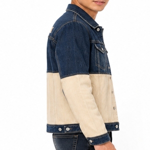 Men's Block Denim <b>Jacket</b> Modern Style Casual Wear Durable Quality Custom Made Export Quality Custom Made <b>Jacket</b> - Product Image 3