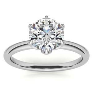 Bague géométrique en moissanite brillante, argent sterling 925 plaqué or blanc, style solitaire de luxe, certifiée, 4 grammes, pour fiançailles - Product Image 1