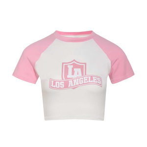 Ladies Summer Crop <b>Tops</b> Sexy Cropped T-Shirts Women's Crop <b>Tops</b> Customize Wholesale High Quality Tees Shirts - Product Image 6