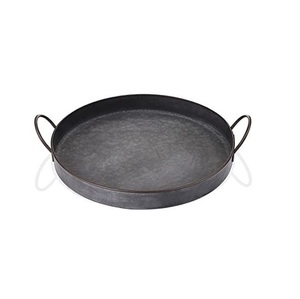 Plateau de service rond en métal noir Nouvelle collection de cuisine Plateaux de service en métal populaires Utilisation domestique écologique - Product Image 6