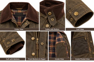 Chaqueta de Invierno Gruesa para Hombre, de Algodón Encerado Premium, Ecológica, Resistente al Viento, Estilo Vintage, para Uso en Exteriores, Personalizable, OEM, al por Mayor - Product Image 5
