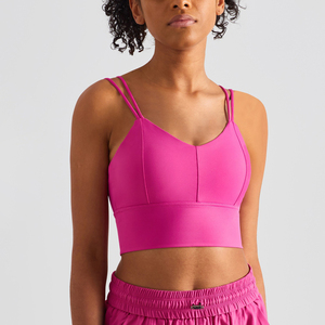 Sujetador deportivo acolchado de alta sujeción con espalda cruzada para mujer, con almohadillas extraíbles - Spandex/Poliéster transpirable y ecológico para entrenamiento y running - Product Image 6