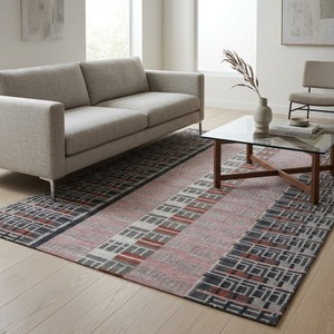 Alfombra de lana hecha a mano con patrones multicolor únicos y textura afelpada para interiores de sala de estar, dormitorio y oficina. - Product Image 3