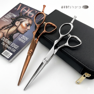 Ciseaux à cheveux pour droitiers en acier inoxydable VG10 de 6 pouces - Lame droite ultra-affûtée, manche moyen - Product Image 5