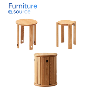 Chaises empilables et pliables en bois, solution d'assise ronde peu encombrante, design compact pour salle à manger, cuisine ou café - Product Image 1