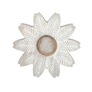 Handcrafted Wooden Flower <b>Tealight</b> Candle <b>Holder</b> Decorative Floral Candle Stand for Home Table Decor - Product Image 1