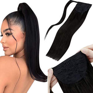 Vente en gros d'extensions de cheveux queue de cheval droite vierges de haute qualité à cuticule alignée double tirage pré-collé nano extensions de cheveux humains - Product Image 1