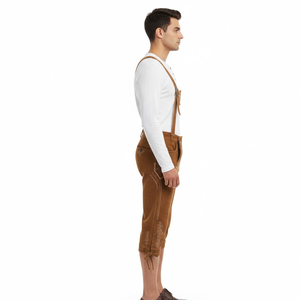 ชุดสูทผู้ชายสไตล์บาวาเรียน Lederhosen สำหรับธุรกิจ ผ้าสแปนเด็กซ์/คอตตอน กระดุมสองแถว ลายนูน ผ้าแคนวาสน้ำหนักเบา ผลิตตามแบบ OEM - Product Image 3