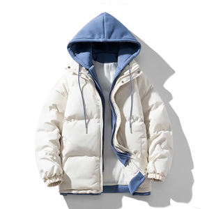 Chaqueta de Invierno Premium Rosa y Blanca para Hombre, Abrigo Grueso con Protección Contra el Viento, Ropa Exterior Térmica Cálida para Climas Fríos - Product Image 3