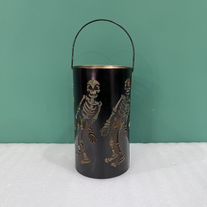 <b>Black</b> iron Skeleton <b>Lantern</b> With Die Cutting For Home Decoration - Product Image 1