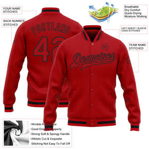 La Mejor Opción, Chaqueta de Béisbol Personalizada Tipo Letterman, Cierre de Broches, Uniforme de Equipo, Nombre y Número Personalizados, Proveedor de Ropa Deportiva OEM - Product Image 2