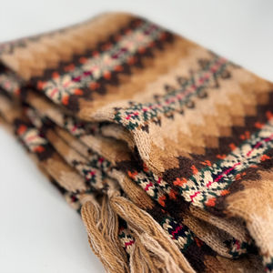 Ladies' Winter Luxury <b>Wool</b> Shawl Unisex Knit Warm Soft Design Jacquard Custom Pattern OEM Traditional Bohemian Stripes <b>Scarf</b> - Product Image 2