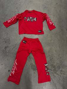 Conjunto de Verano de Dos Piezas de Ropa Urbana Personalizada para Hombre, Estilo Y2K Hip Hop, Ropa de Diseñador, 100% Algodón, Camiseta de Alta Calidad y Pantalones Casuales - Product Image 1